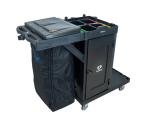 CARRO FUNCIONAL LINHA UTILITY ALL BLACK COM FECHAMENTO E PORTA BALDES - KUNBER