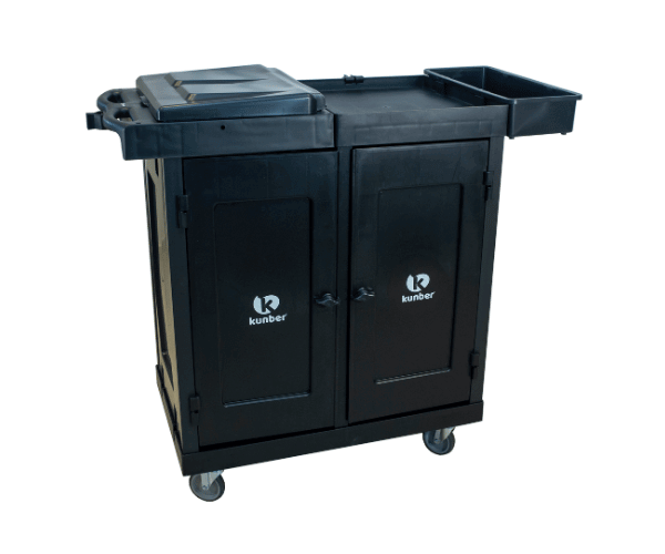 18214 carro duplo fechamento com badeja lateral superior CARRO LINHA UTILITY ALL BLACK COM DUPLO FECHAMENTO E BANDEJA SUPERIOR – KUNBER - Imagem 1