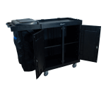 CARRO  CAMAREIRO LINHA UTILITY ALL BLACK PRATELEIRA E UM COLETOR BOLSA  COM PORTA - KUNBER - Imagem 2