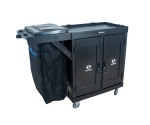 CARRO  CAMAREIRO LINHA UTILITY ALL BLACK PRATELEIRA E UM COLETOR BOLSA  COM PORTA - KUNBER