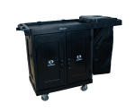 CARRO CAMAREIRO LINHA UTILITY ALL BLACK 02 PRATELEIRAS E UM COLETOR COM BOLSA COM PORTA - KUNBER - Imagem 2