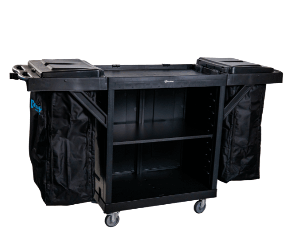 18272 CARRO CAMAREIRO LINHA UTILITY BLACK PRATELEIRA DOIS COLETORES BOLSA (SEM PORTA) - Imagem 1