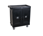 CARRO SERVIÇO LINHA UTILITY BLACK COM 01 PRATELEIRA  LATERAL/FUNDO-COM PORTAS E CHAVE - Imagem 2