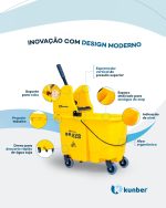 BALDE BRAVO 2 ÁGUAS 30L COM RODAS AZUL - KUNBER - Imagem 2