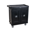CARRO SERVIÇO LINHA UTILITY BLACK COM 01 PRATELEIRA LATERAL/FUNDO-COM PORTAS E TRAVA - Imagem 2